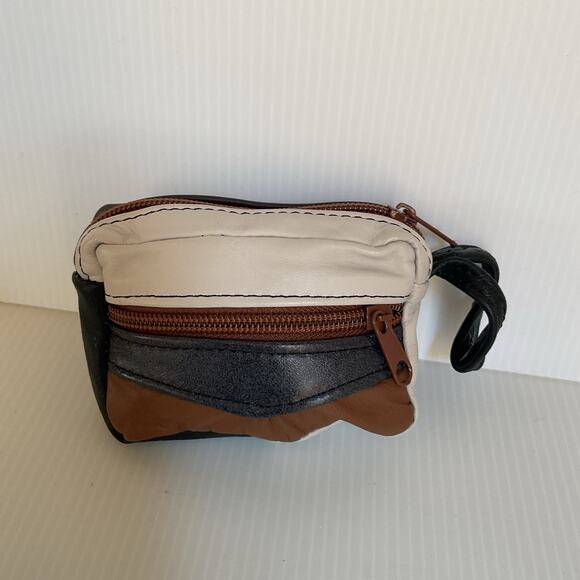 Patchwork Mexican Leather Coin Purse / Monedero de Piel Mexicana Patchwork - Picture 1 of 6